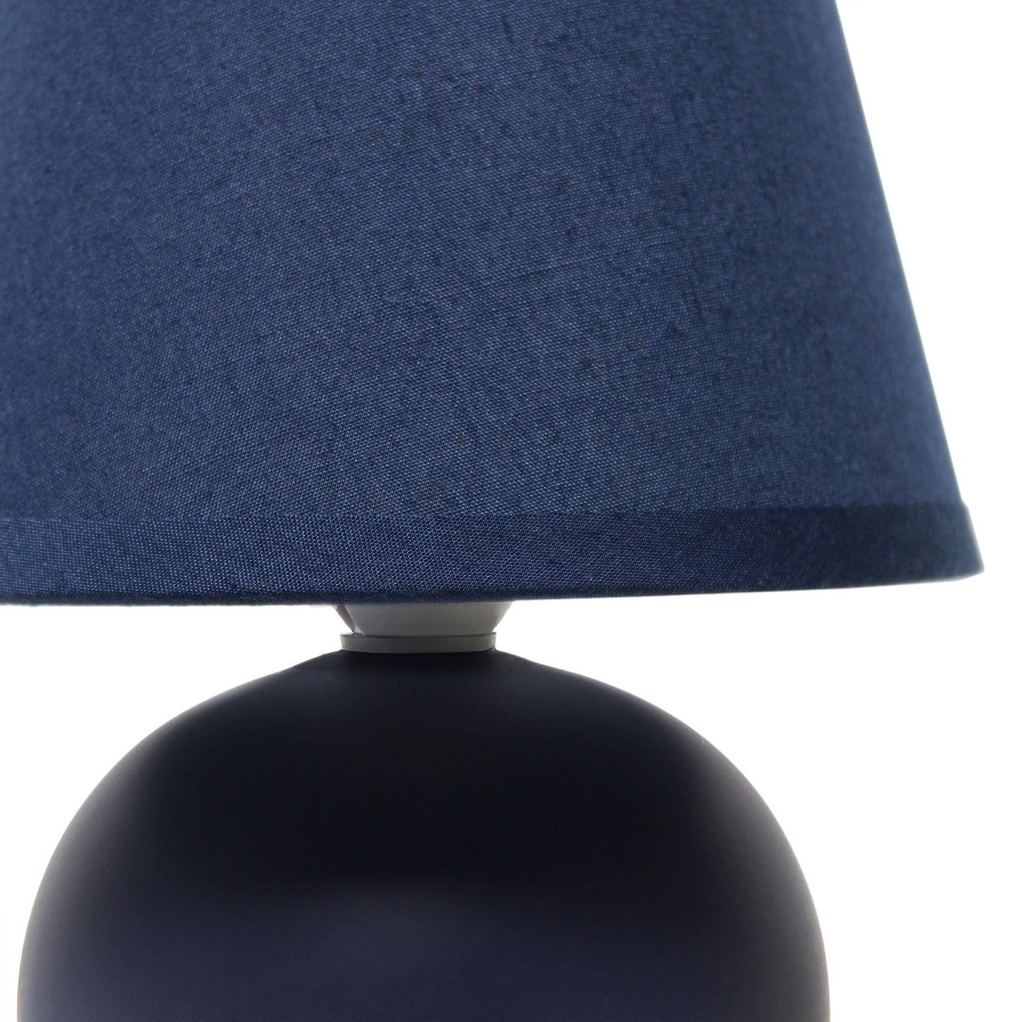 All The Rages Nauru 9" Blue Ceramic Orb Table Lamp With Matching Fabric Shade