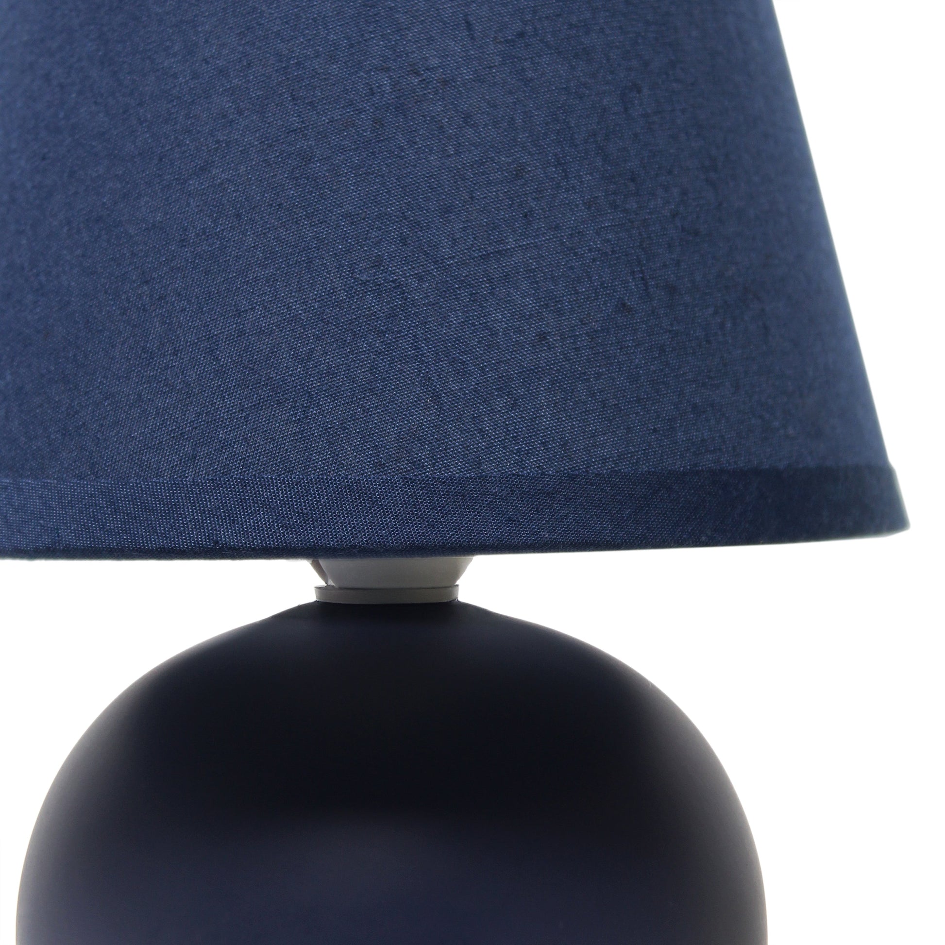 All The Rages Nauru 9" Blue Ceramic Orb Table Lamp With Matching Fabric Shade