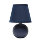 All The Rages Nauru 9" Blue Ceramic Orb Table Lamp With Matching Fabric Shade
