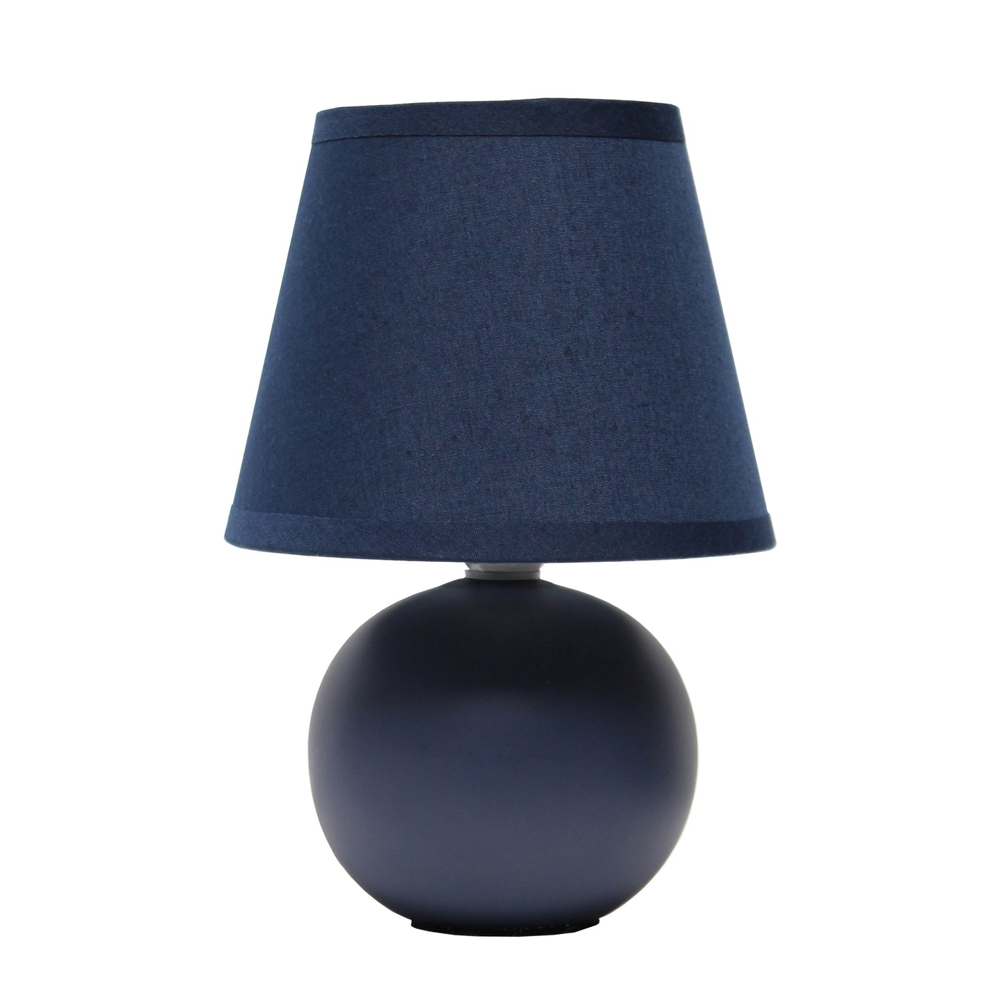 All The Rages Nauru 9" Blue Ceramic Orb Table Lamp With Matching Fabric Shade