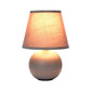 All The Rages Nauru 9" Gray Ceramic Orb Table Lamp With Matching Fabric Shade