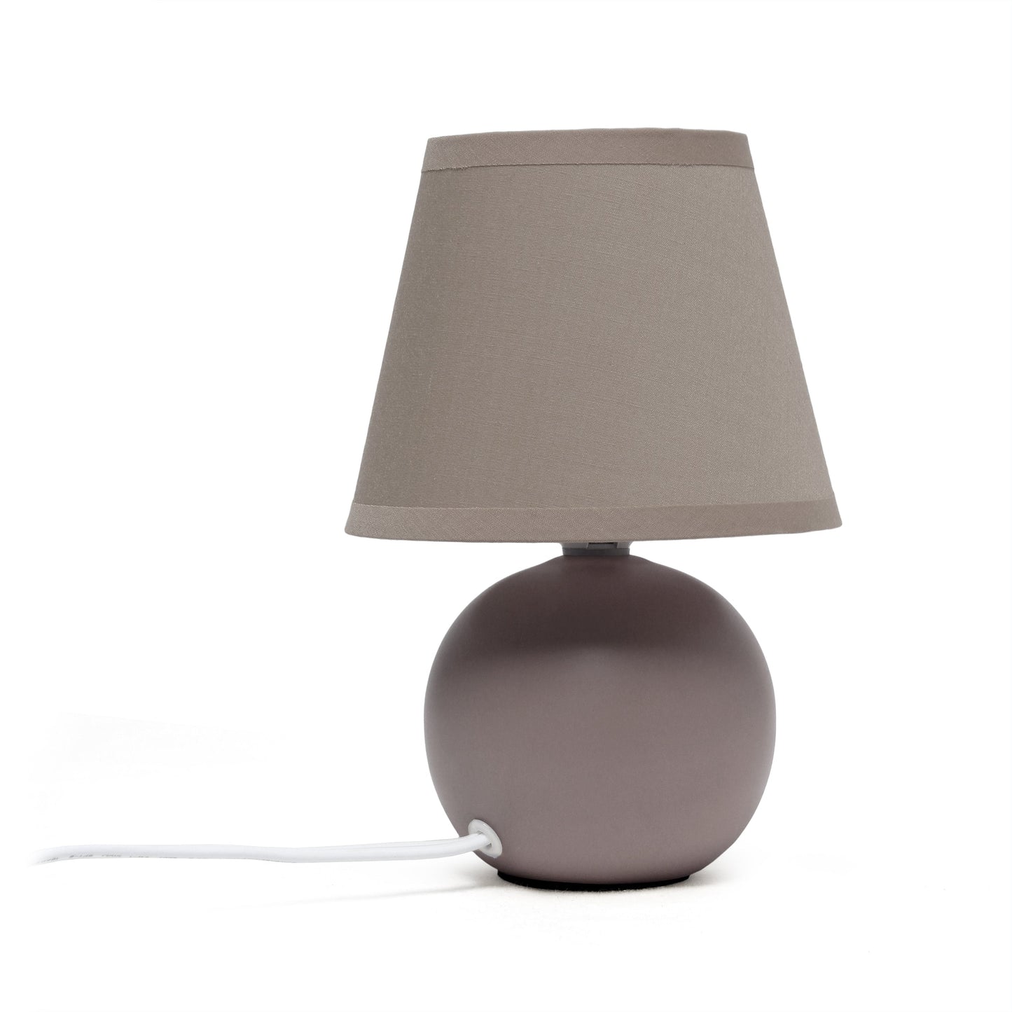 All The Rages Nauru 9" Gray Ceramic Orb Table Lamp With Matching Fabric Shade