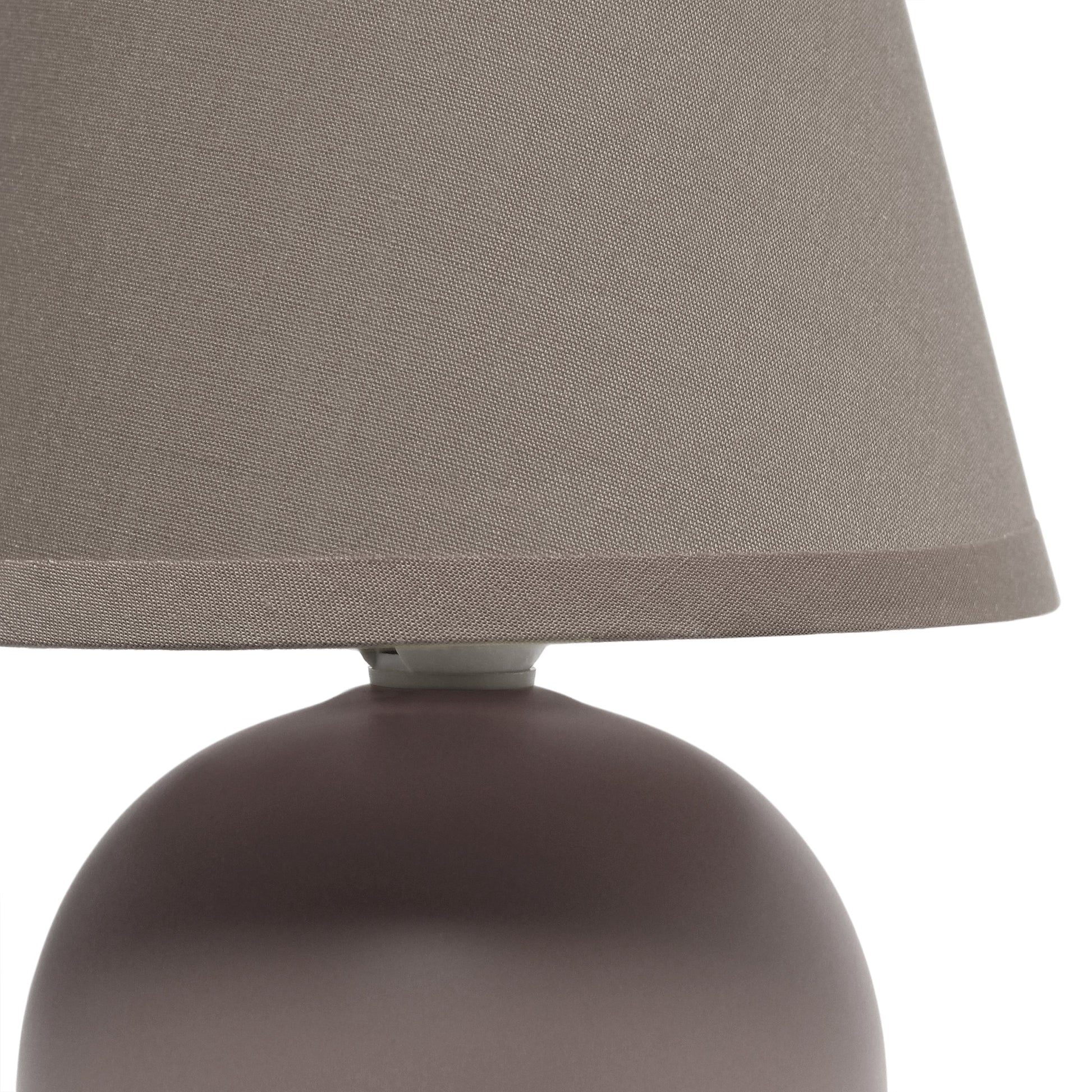 All The Rages Nauru 9" Gray Ceramic Orb Table Lamp With Matching Fabric Shade