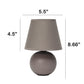 All The Rages Nauru 9" Gray Ceramic Orb Table Lamp With Matching Fabric Shade