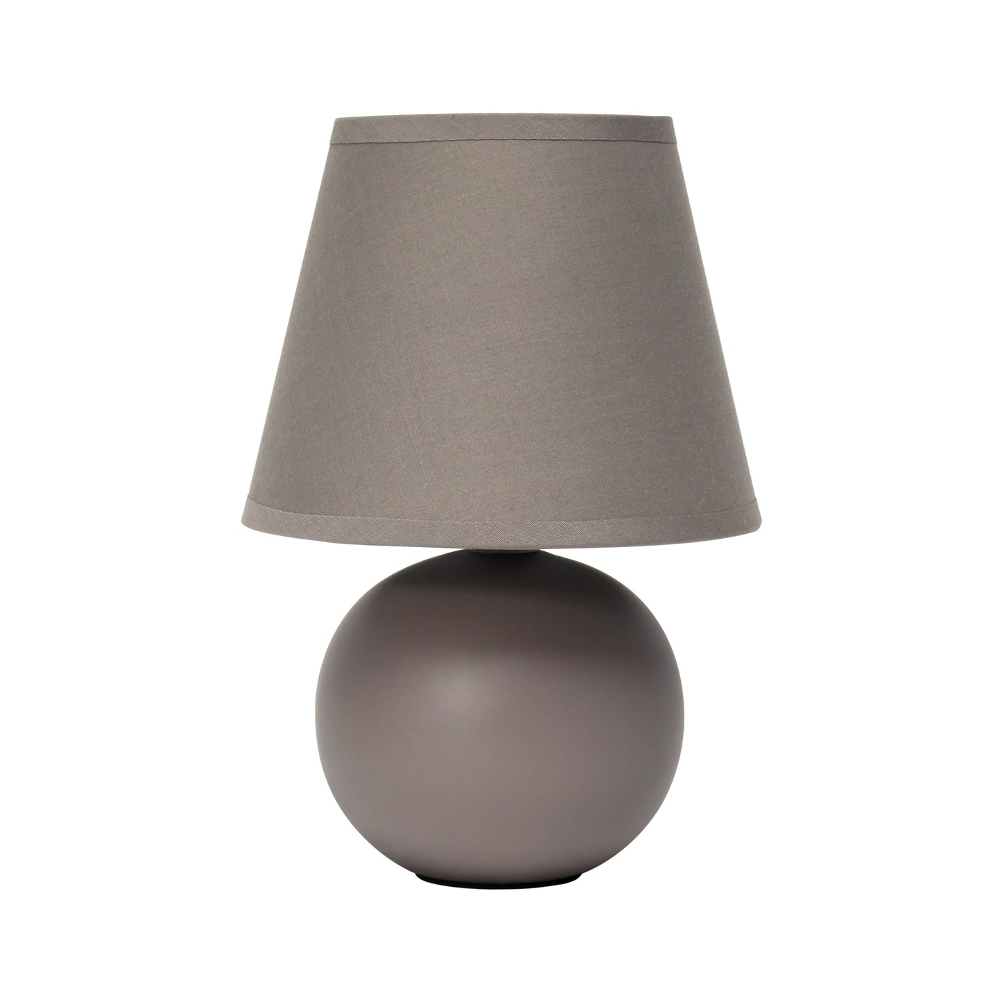 All The Rages Nauru 9" Gray Ceramic Orb Table Lamp With Matching Fabric Shade