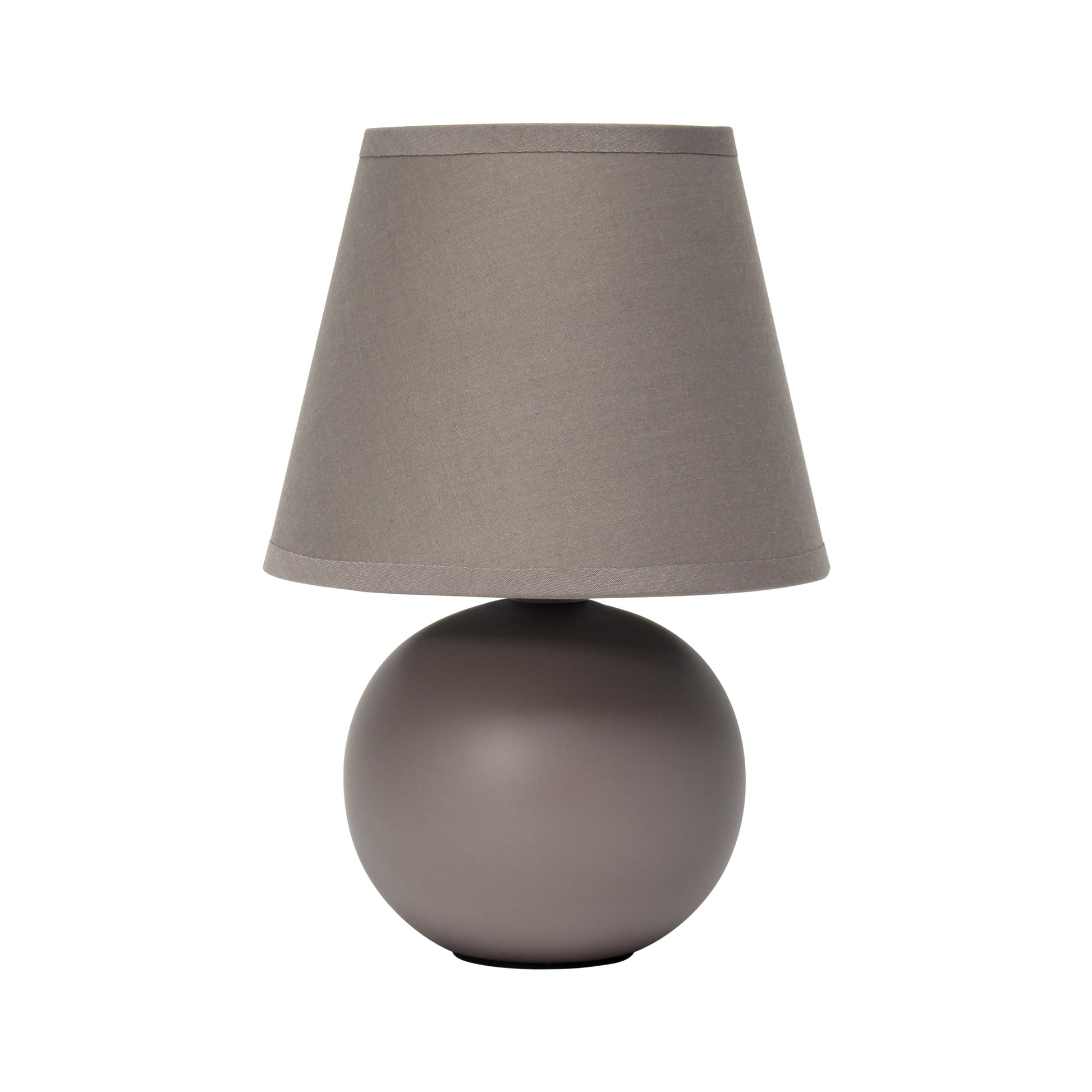 All The Rages Nauru 9" Gray Ceramic Orb Table Lamp With Matching Fabric Shade