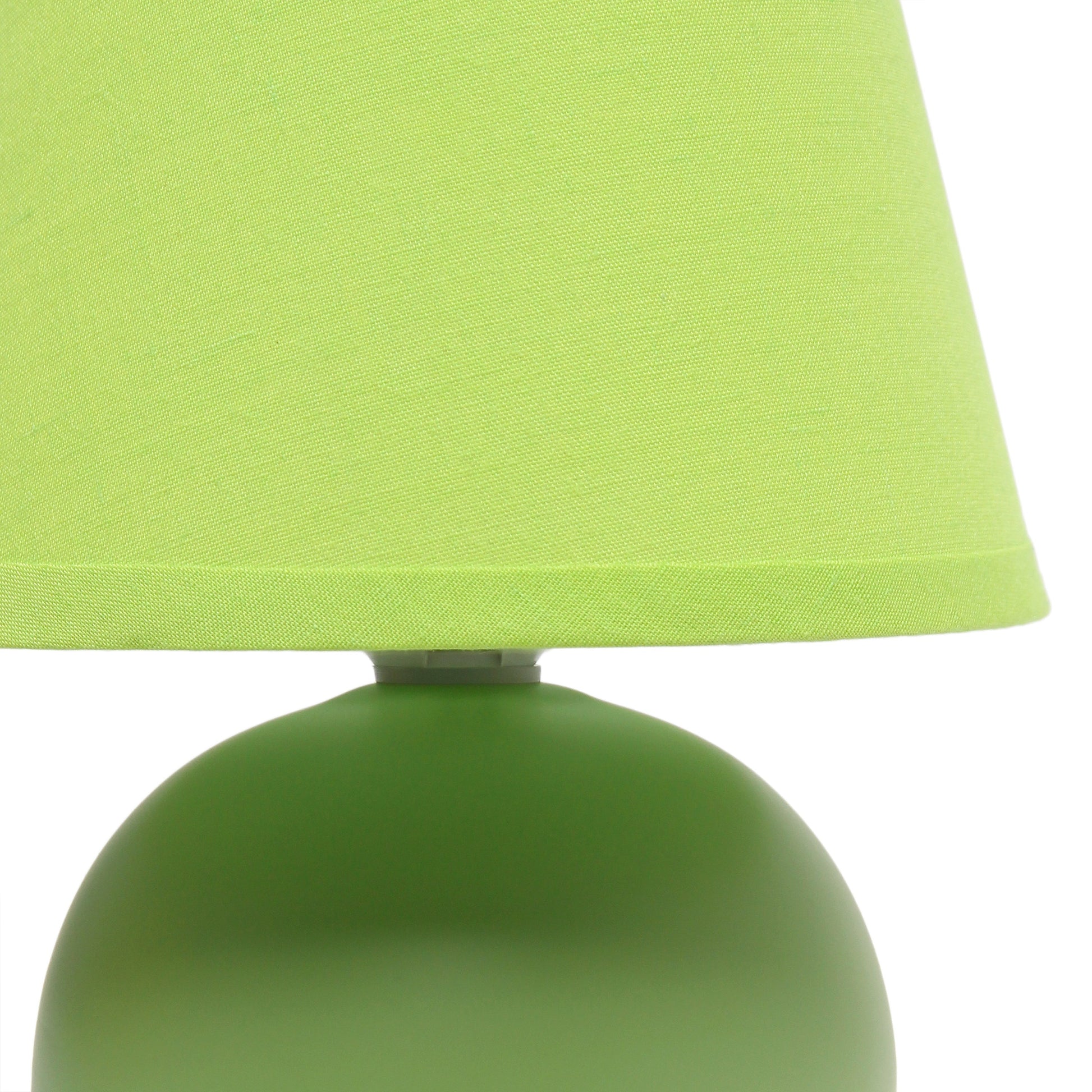 All The Rages Nauru 9" Green 2-Piece Ceramic Orb Table Lamps With Matching Fabric Shades