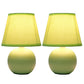 All The Rages Nauru 9" Green 2-Piece Ceramic Orb Table Lamps With Matching Fabric Shades
