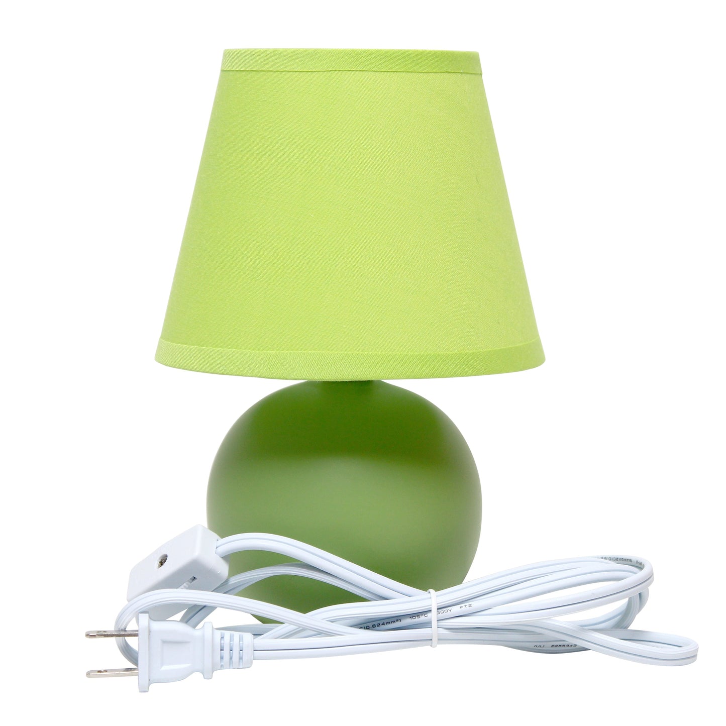 All The Rages Nauru 9" Green 2-Piece Ceramic Orb Table Lamps With Matching Fabric Shades