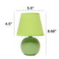 All The Rages Nauru 9" Green Ceramic Orb Table Lamp With Matching Fabric Shade