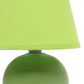 All The Rages Nauru 9" Green Ceramic Orb Table Lamp With Matching Fabric Shade