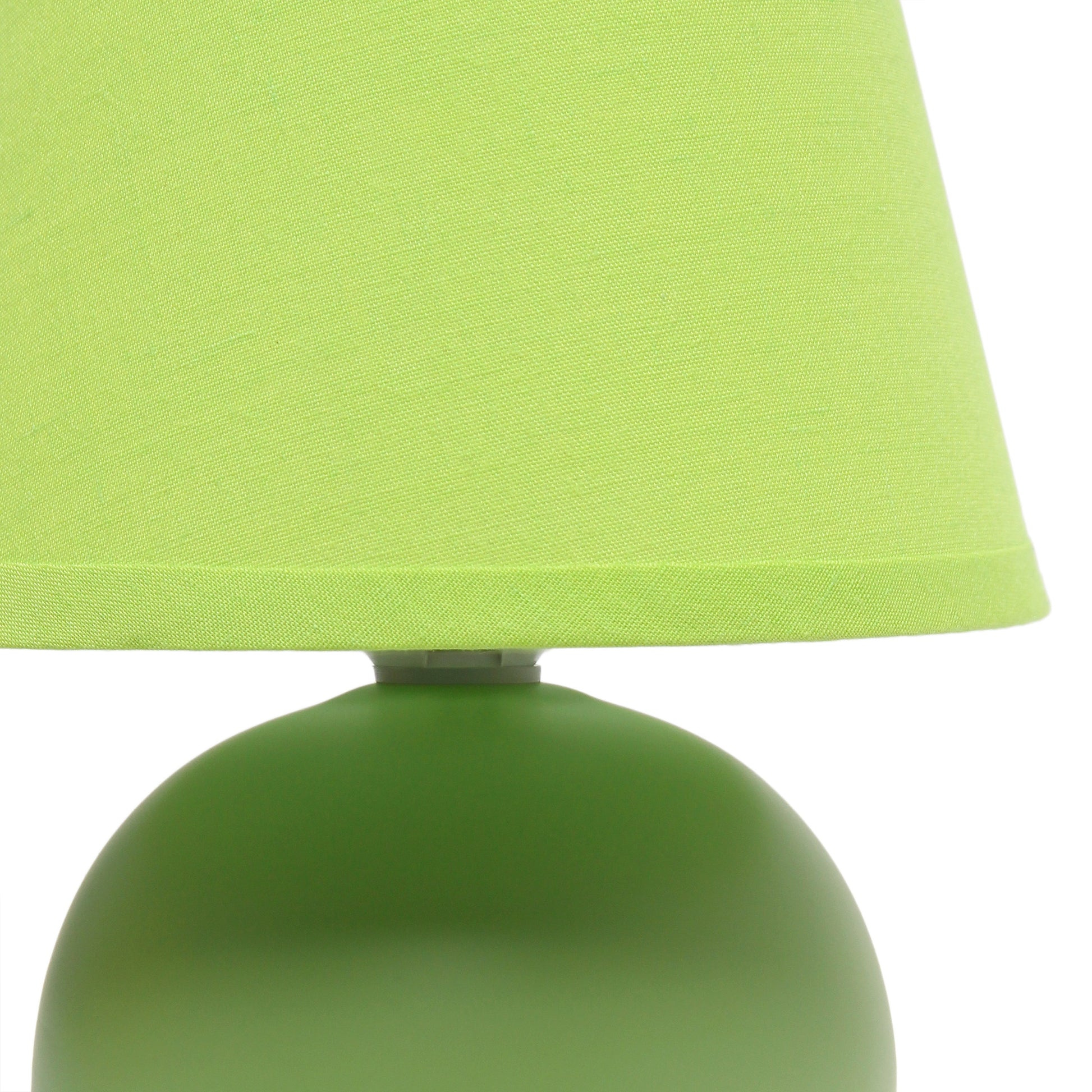 All The Rages Nauru 9" Green Ceramic Orb Table Lamp With Matching Fabric Shade