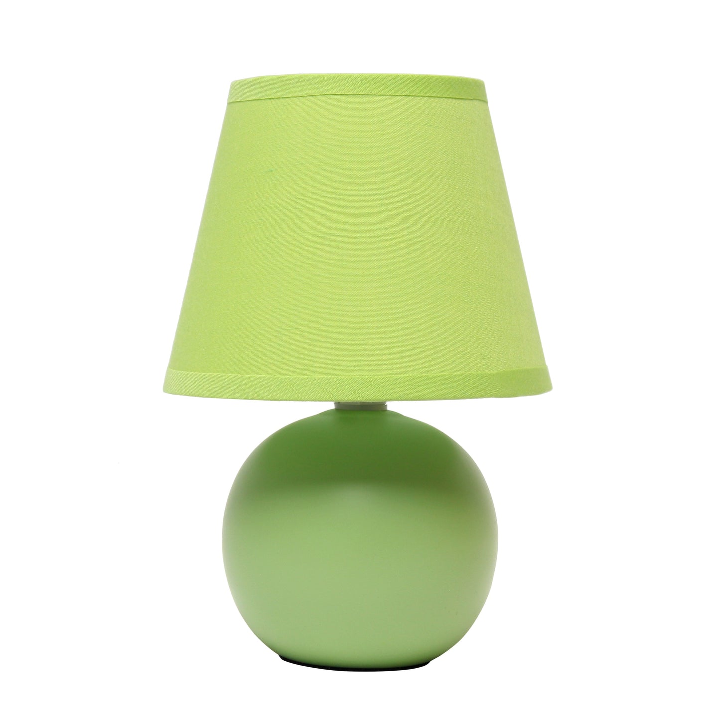 All The Rages Nauru 9" Green Ceramic Orb Table Lamp With Matching Fabric Shade