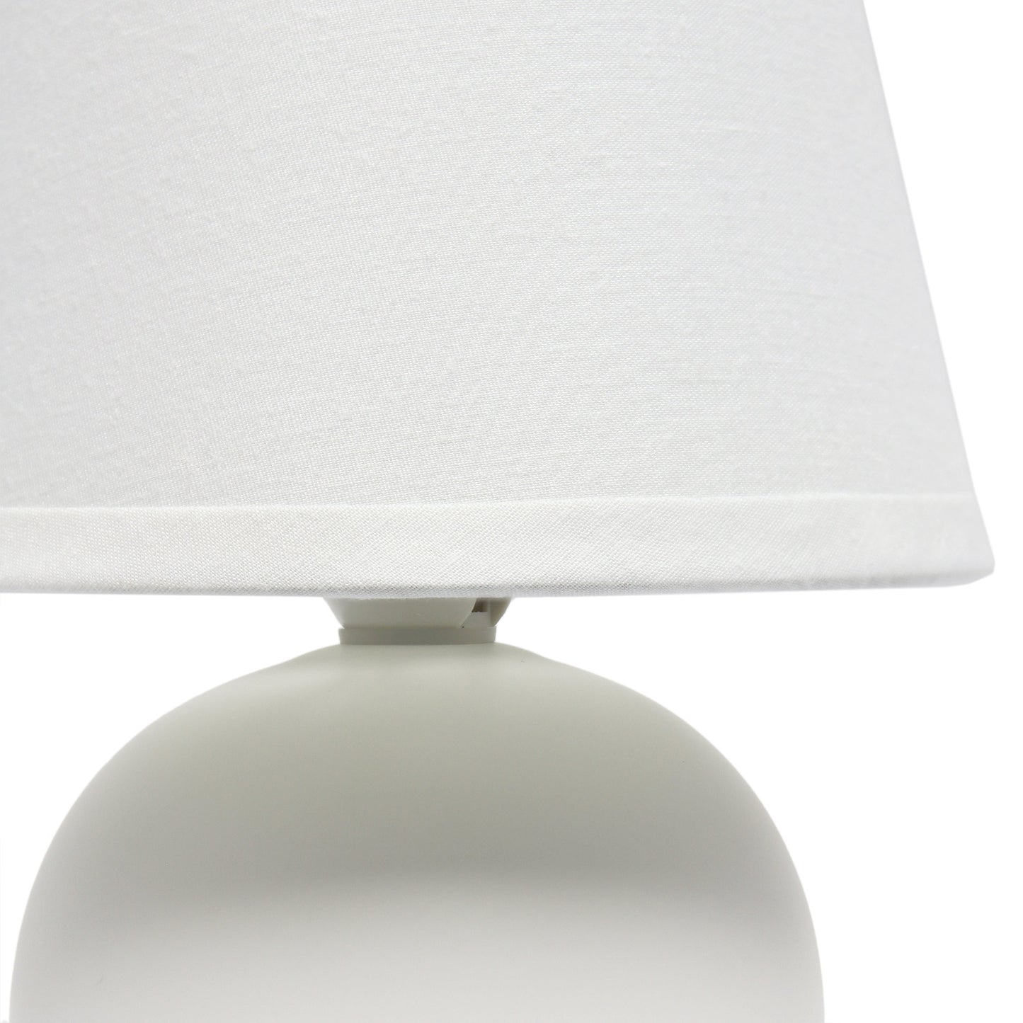 All The Rages Nauru 9" Off White 2-Piece Ceramic Orb Table Lamps With Matching Fabric Shades