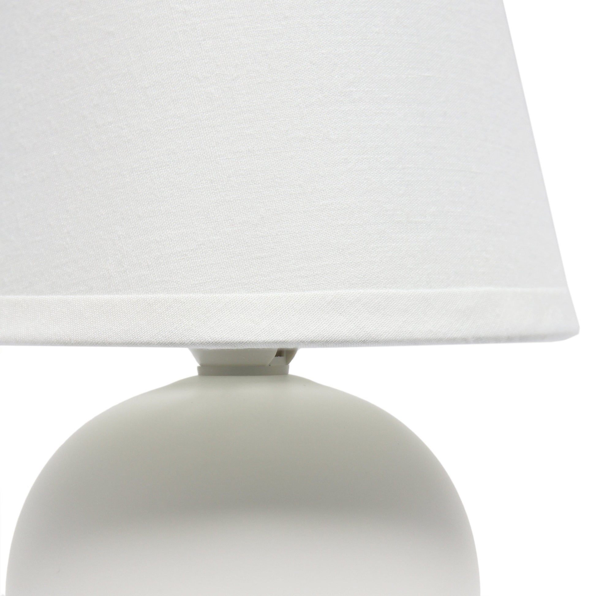 All The Rages Nauru 9" Off White 2-Piece Ceramic Orb Table Lamps With Matching Fabric Shades