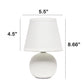 All The Rages Nauru 9" Off White Ceramic Orb Table Lamp With Matching Fabric Shade