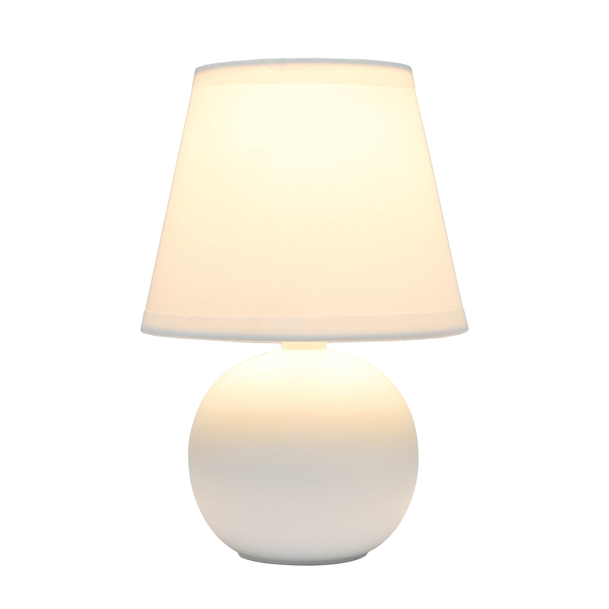 All The Rages Nauru 9" Off White Ceramic Orb Table Lamp With Matching Fabric Shade