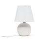 All The Rages Nauru 9" Off White Ceramic Orb Table Lamp With Matching Fabric Shade