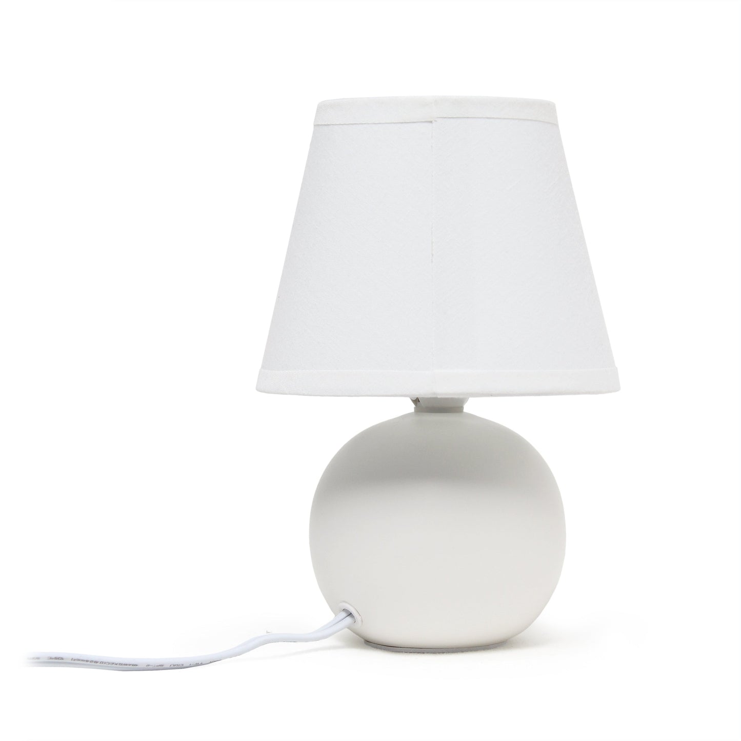 All The Rages Nauru 9" Off White Ceramic Orb Table Lamp With Matching Fabric Shade