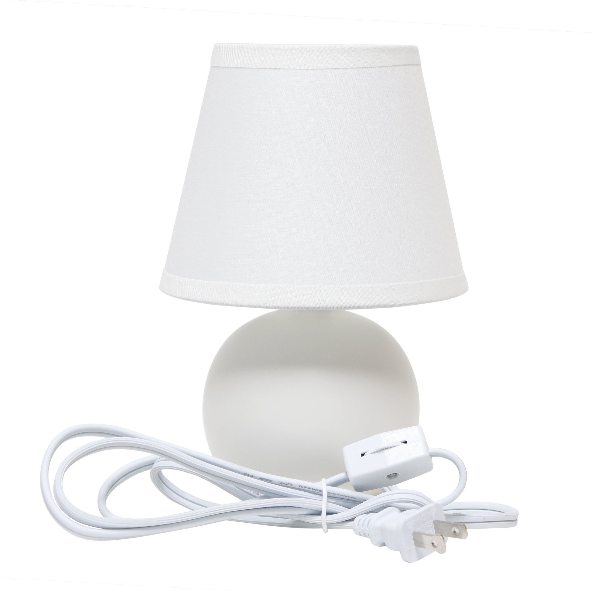 All The Rages Nauru 9" Off White Ceramic Orb Table Lamp With Matching Fabric Shade