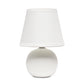 All The Rages Nauru 9" Off White Ceramic Orb Table Lamp With Matching Fabric Shade