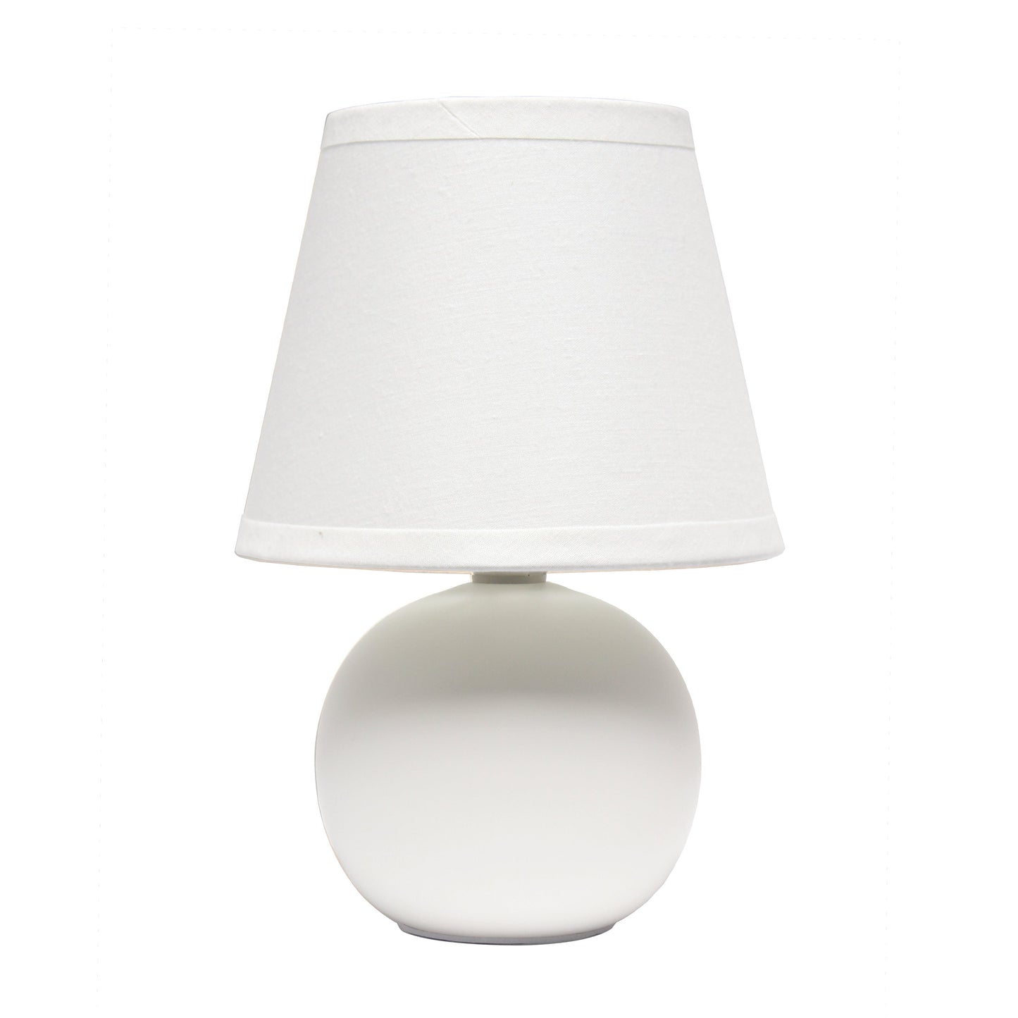 All The Rages Nauru 9" Off White Ceramic Orb Table Lamp With Matching Fabric Shade