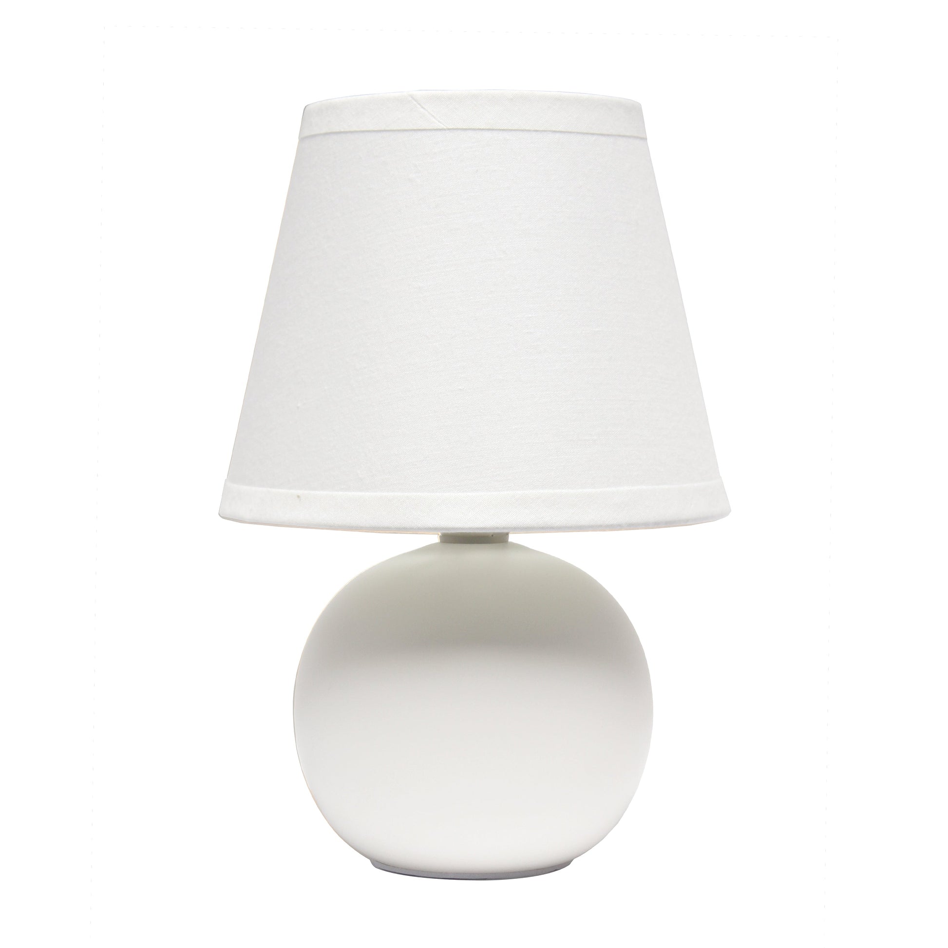 All The Rages Nauru 9" Off White Ceramic Orb Table Lamp With Matching Fabric Shade