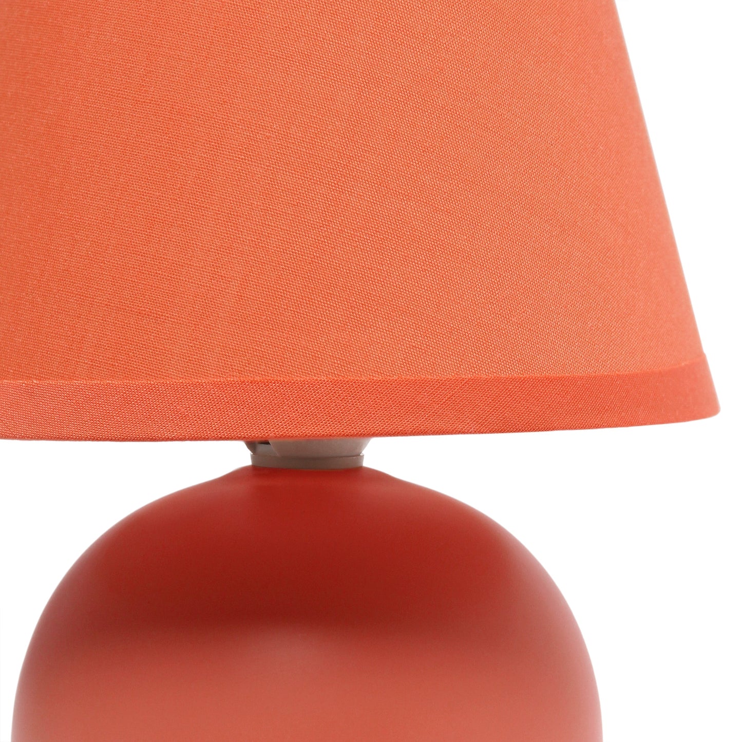 All The Rages Nauru 9" Orange 2-Piece Ceramic Orb Table Lamps With Matching Fabric Shades