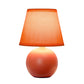 All The Rages Nauru 9" Orange Ceramic Orb Table Lamp With Matching Fabric Shade