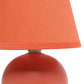 All The Rages Nauru 9" Orange Ceramic Orb Table Lamp With Matching Fabric Shade