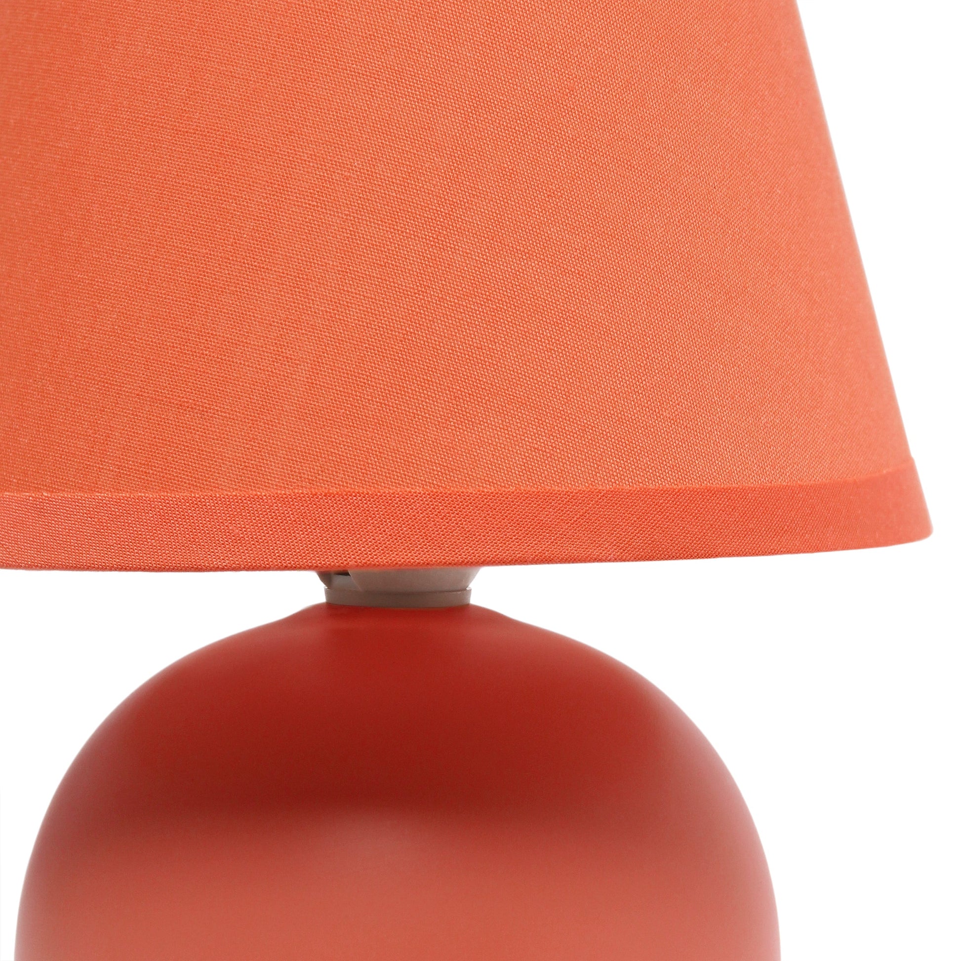 All The Rages Nauru 9" Orange Ceramic Orb Table Lamp With Matching Fabric Shade