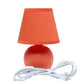 All The Rages Nauru 9" Orange Ceramic Orb Table Lamp With Matching Fabric Shade