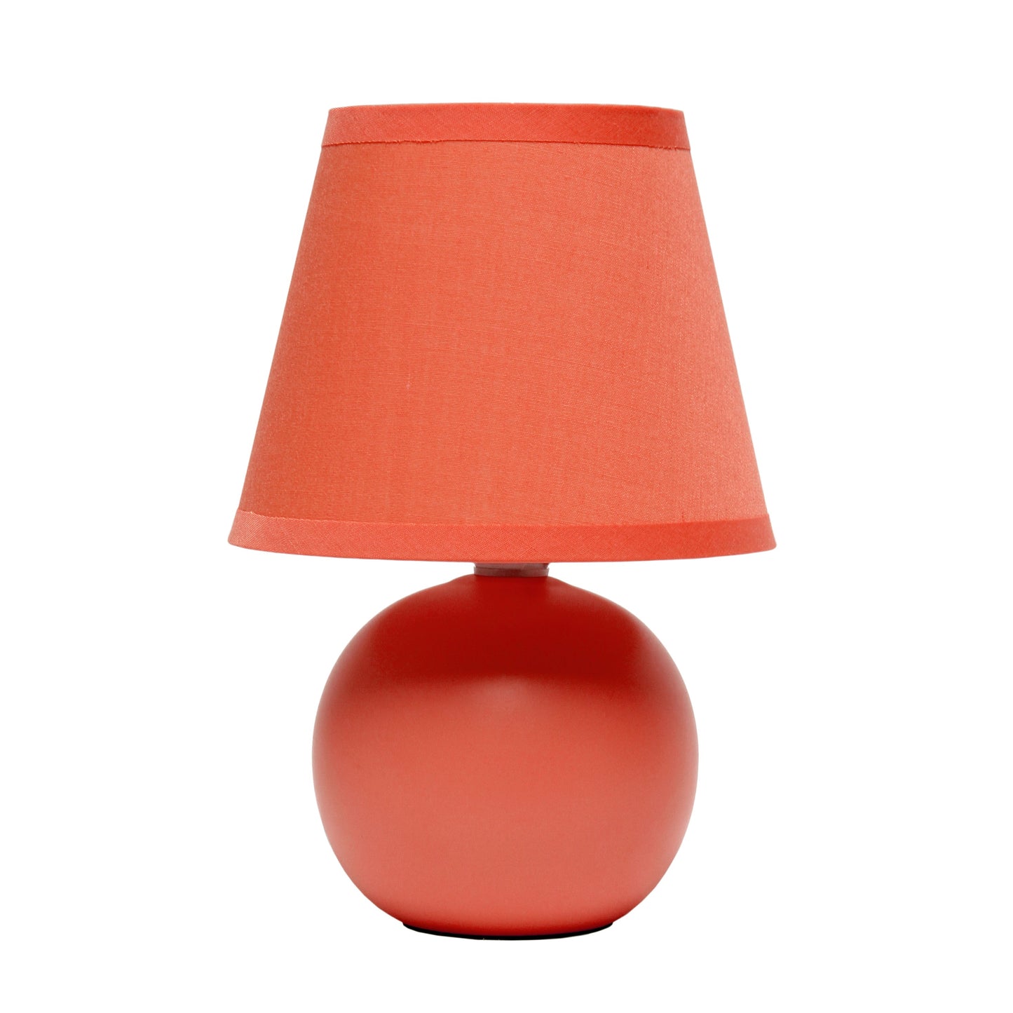 All The Rages Nauru 9" Orange Ceramic Orb Table Lamp With Matching Fabric Shade