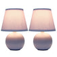 All The Rages Nauru 9" Purple 2-Piece Ceramic Orb Table Lamps With Matching Fabric Shades