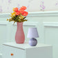 All The Rages Nauru 9" Purple 2-Piece Ceramic Orb Table Lamps With Matching Fabric Shades