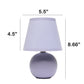 All The Rages Nauru 9" Purple Ceramic Orb Table Lamp With Matching Fabric Shade