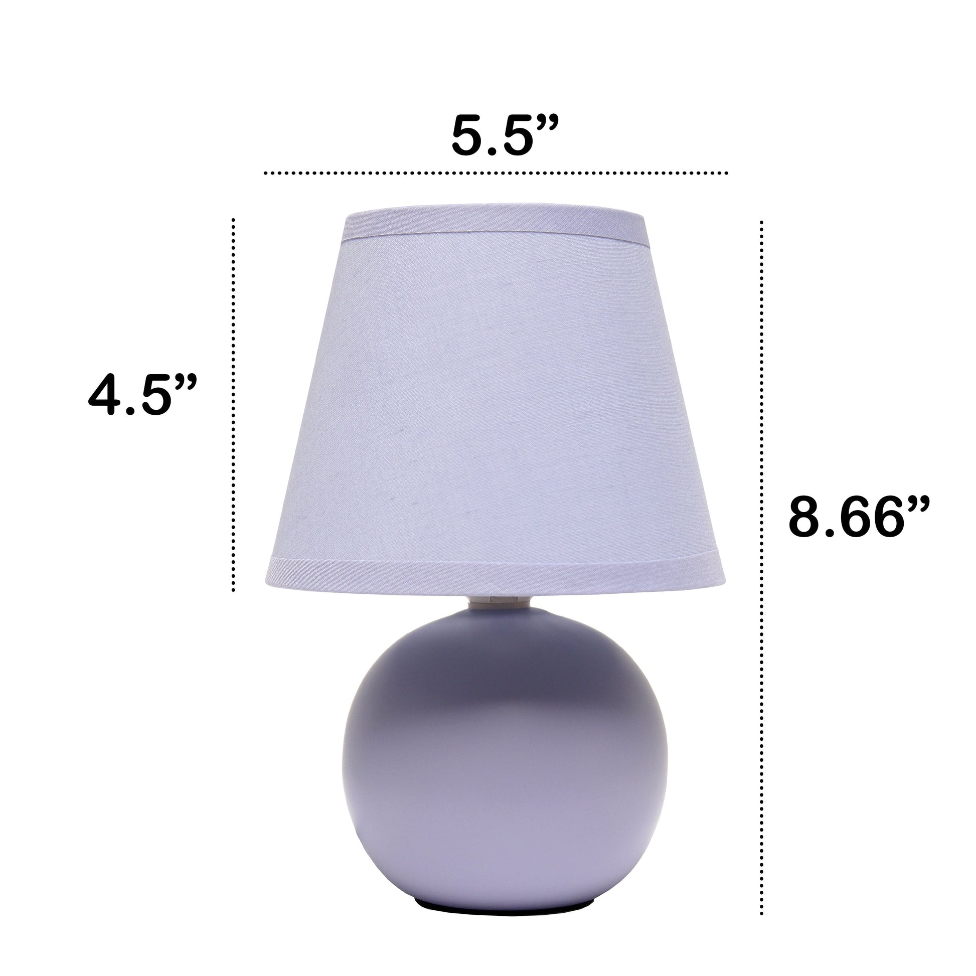 All The Rages Nauru 9" Purple Ceramic Orb Table Lamp With Matching Fabric Shade