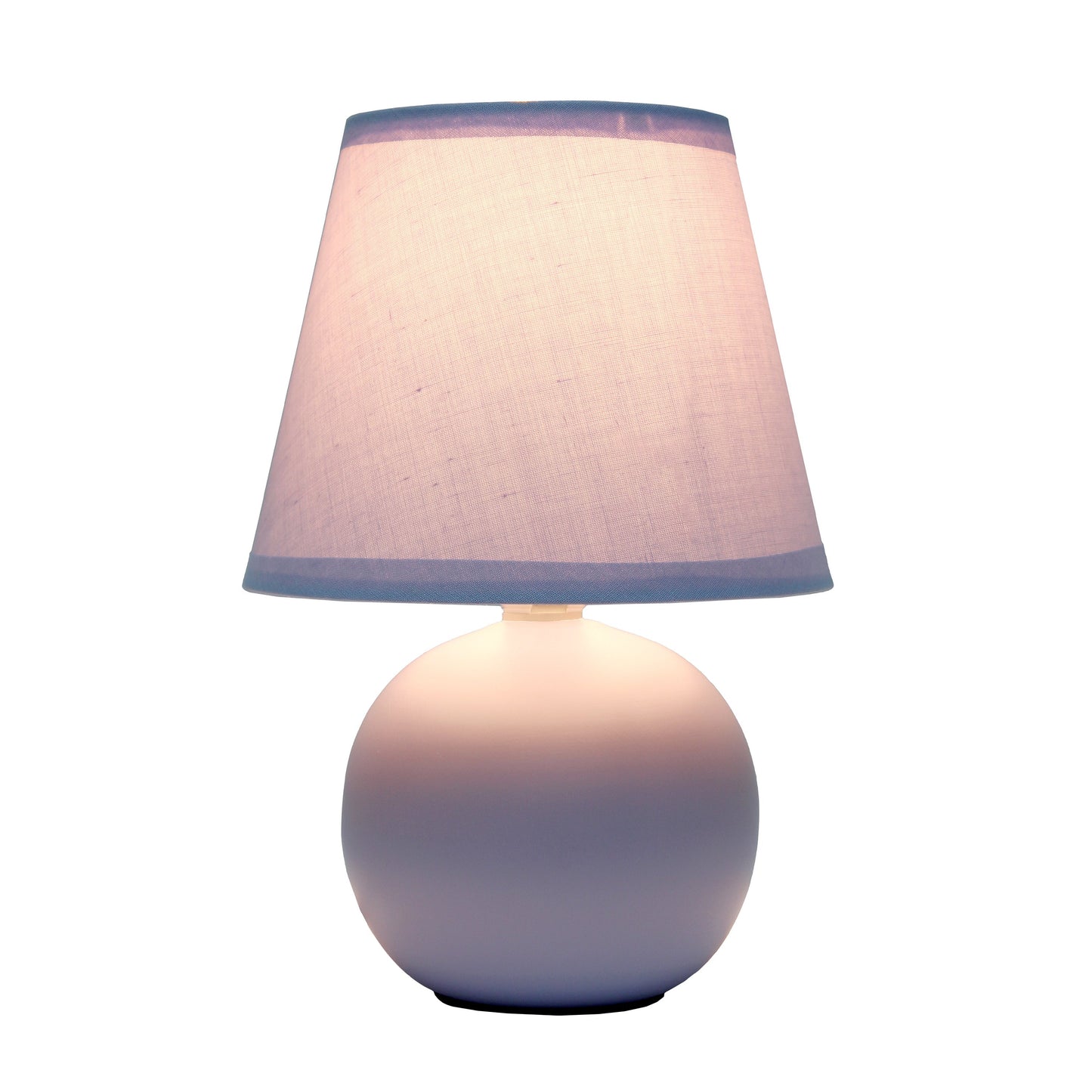 All The Rages Nauru 9" Purple Ceramic Orb Table Lamp With Matching Fabric Shade