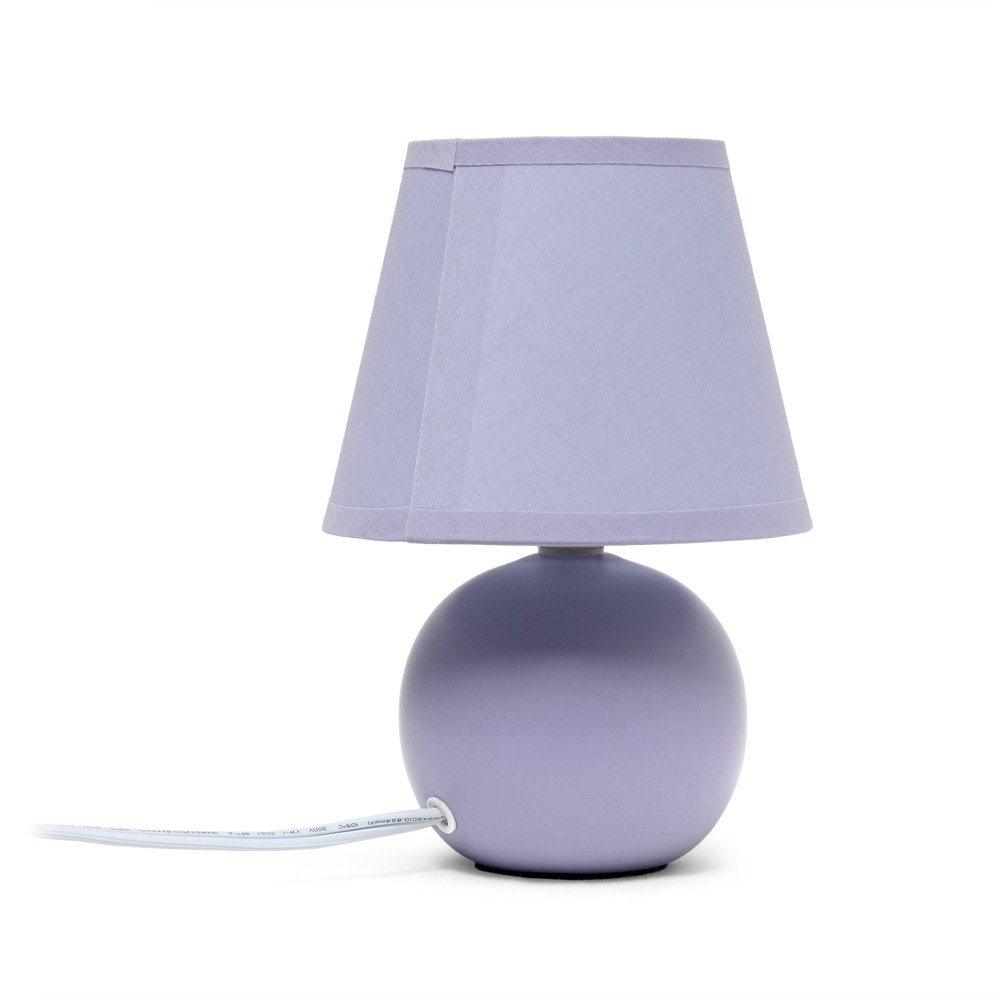 All The Rages Nauru 9" Purple Ceramic Orb Table Lamp With Matching Fabric Shade