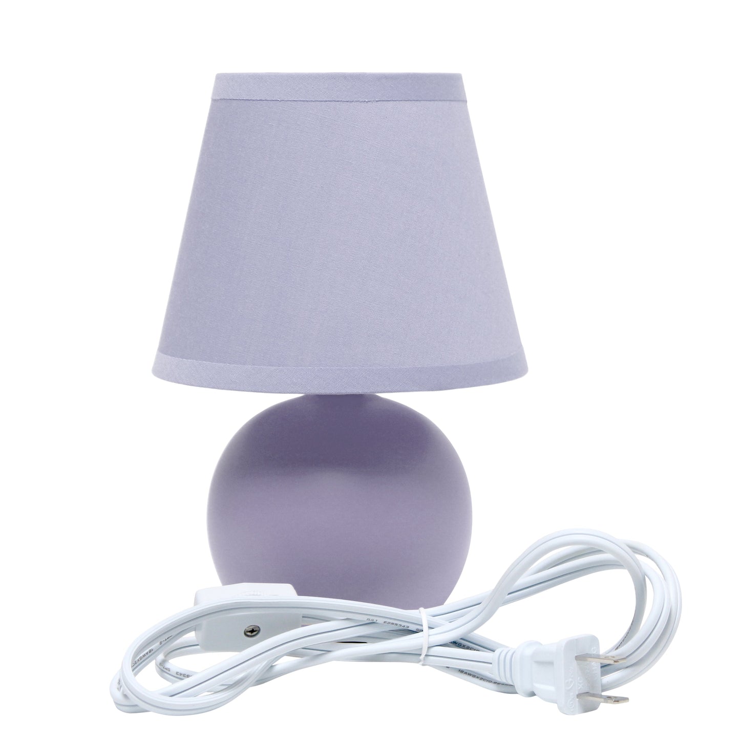 All The Rages Nauru 9" Purple Ceramic Orb Table Lamp With Matching Fabric Shade
