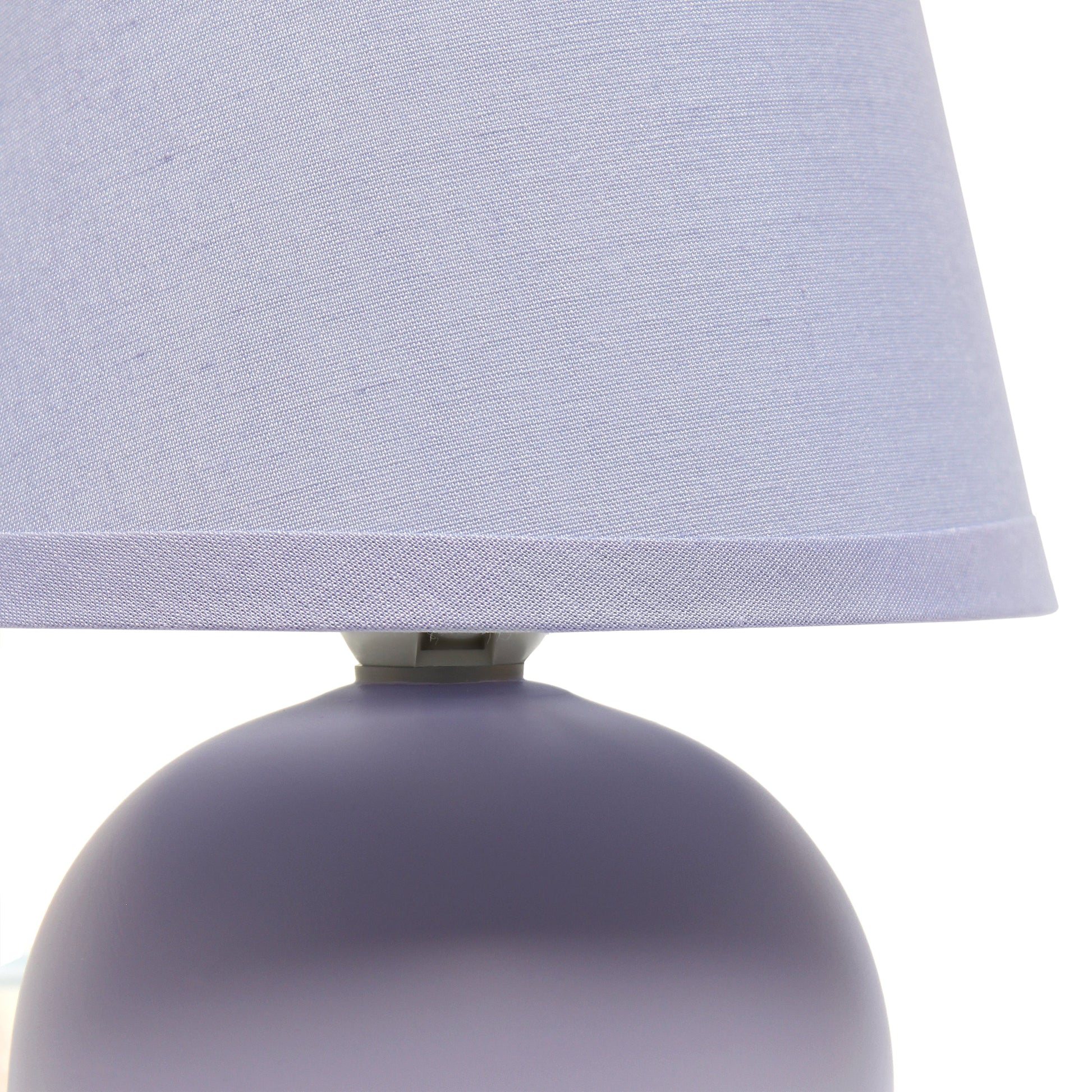 All The Rages Nauru 9" Purple Ceramic Orb Table Lamp With Matching Fabric Shade