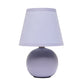 All The Rages Nauru 9" Purple Ceramic Orb Table Lamp With Matching Fabric Shade