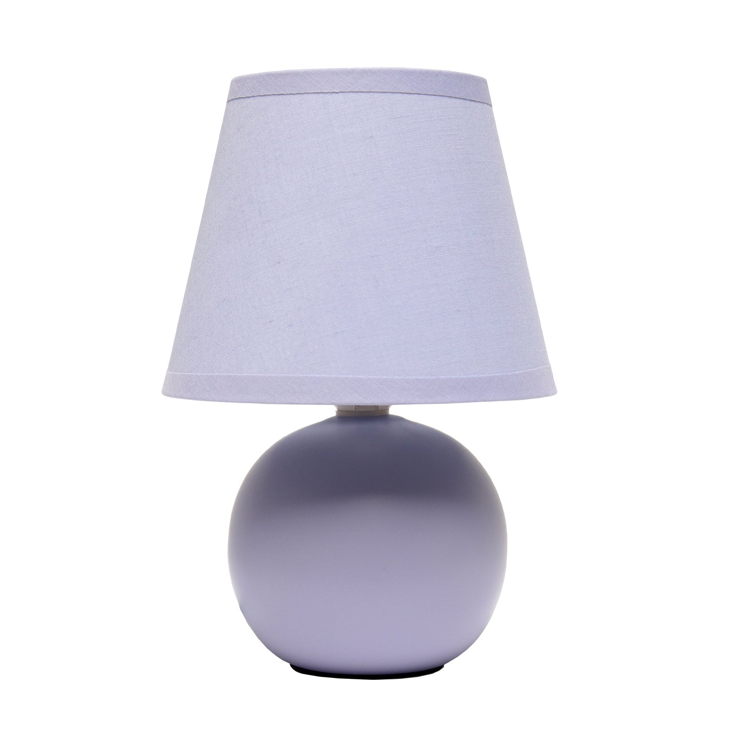 All The Rages Nauru 9" Purple Ceramic Orb Table Lamp With Matching Fabric Shade