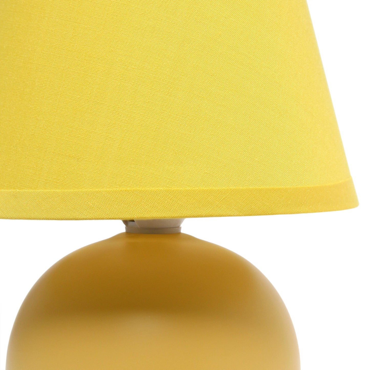 All The Rages Nauru 9" Yellow 2-piece Ceramic Orb Table Lamps With Matching Fabric Shades