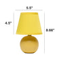 All The Rages Nauru 9" Yellow Ceramic Orb Table Lamp With Matching Fabric Shade