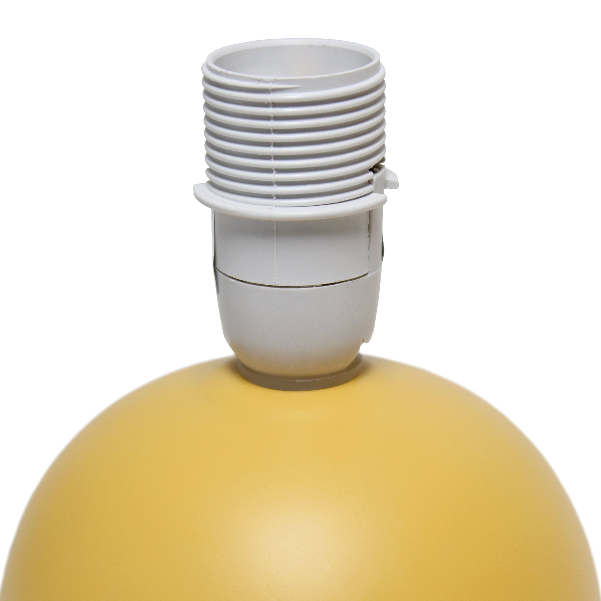 All The Rages Nauru 9" Yellow Ceramic Orb Table Lamp With Matching Fabric Shade