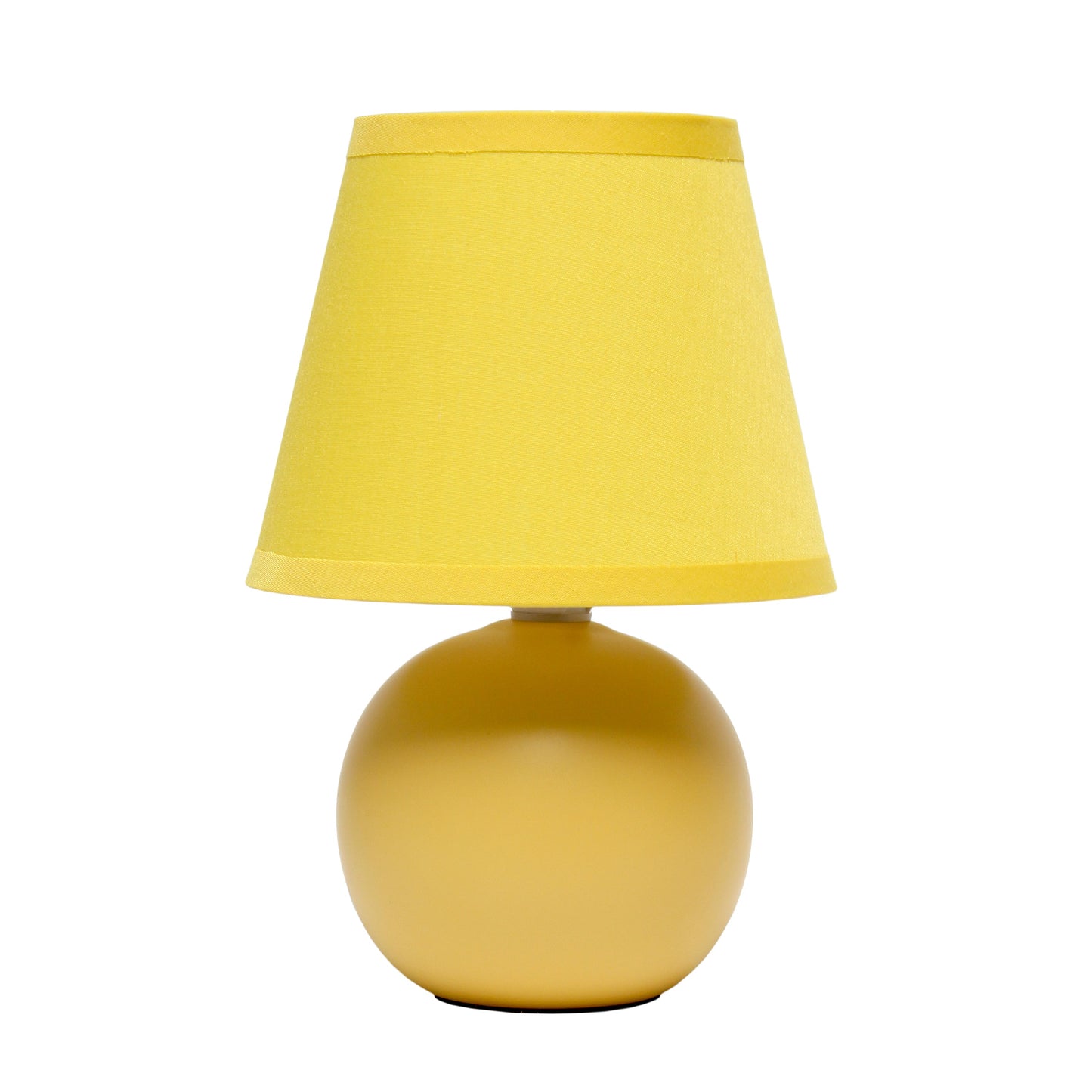 All The Rages Nauru 9" Yellow Ceramic Orb Table Lamp With Matching Fabric Shade