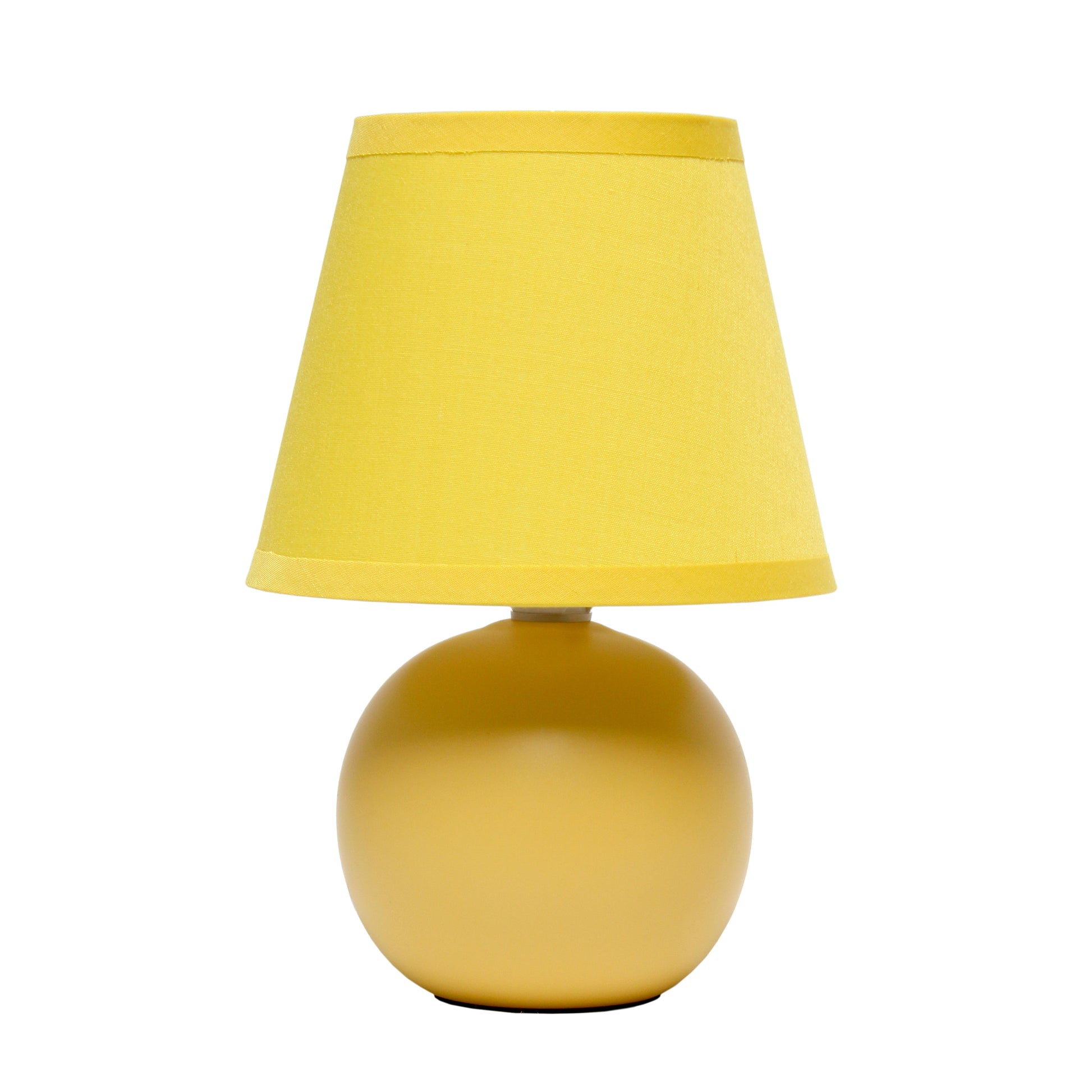All The Rages Nauru 9" Yellow Ceramic Orb Table Lamp With Matching Fabric Shade