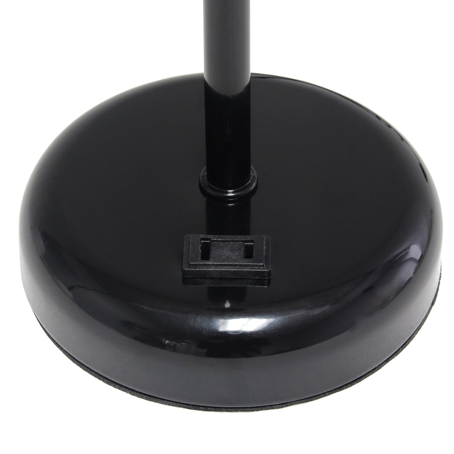 All The Rages Oslo 20" Black Base Standard Table Lamp With Power Outlet In White Fabric Shade