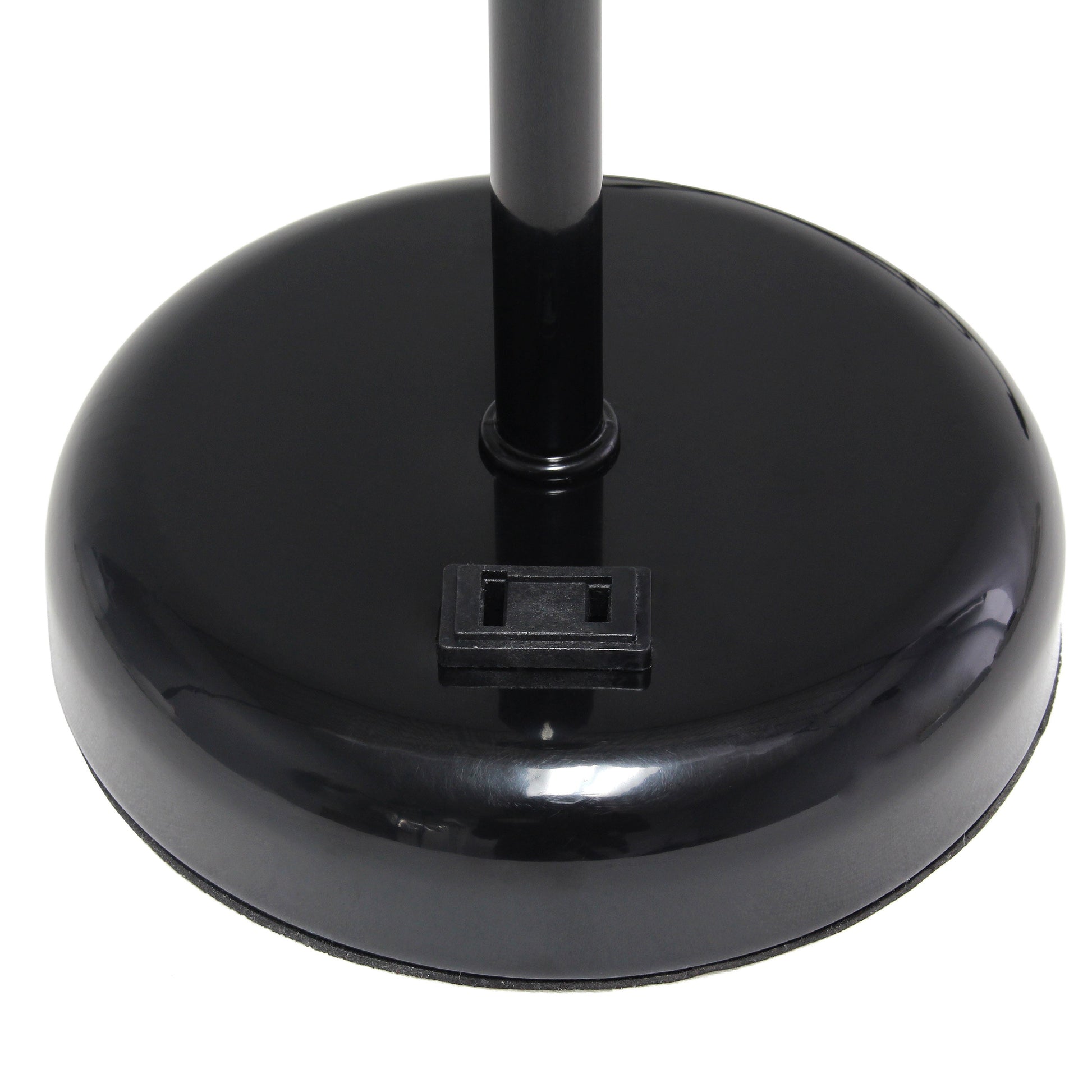 All The Rages Oslo 20" Black Base Standard Table Lamp With Power Outlet In White Fabric Shade
